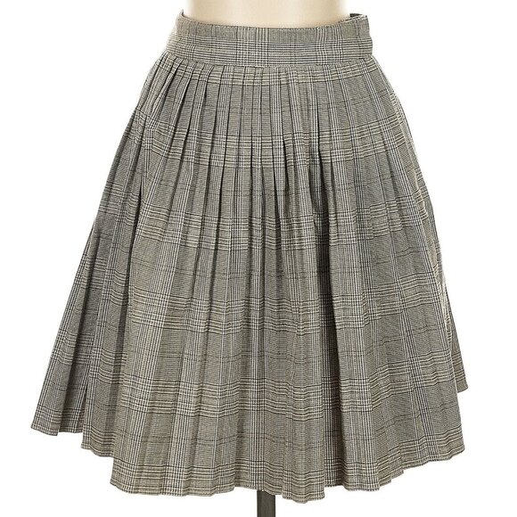 NWOT H&M Plaid Herringbone Pleated Academia Skirt - Picture 1 of 3